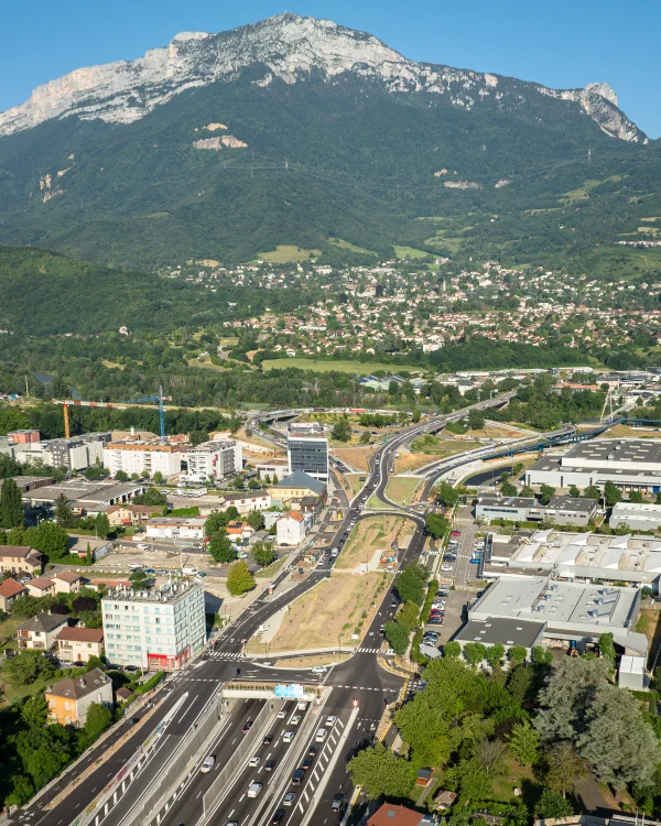 aménagement routier mobilité Grenoble photo drone rondeau