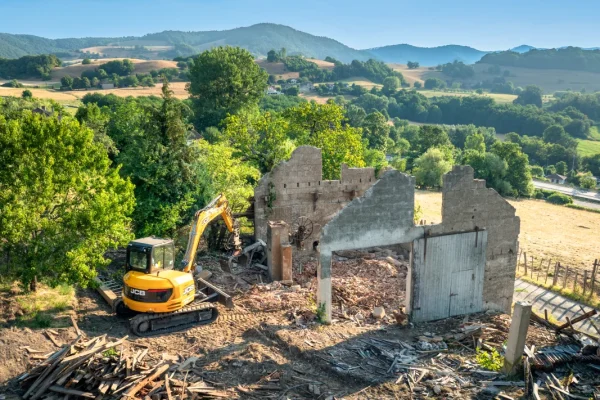 video drone Voiron chantier demolition